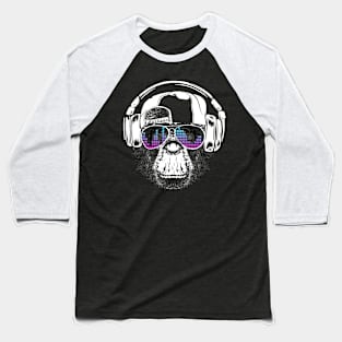 Monkey with headphones and cool sunglasses Baseball T-Shirt